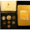 Image 1 : 1871-1971 Royal Canadian Mint Double Cent Set in gold-embossed black velvet-lined box. Includes Cent