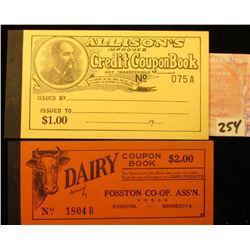 Pair of Credit Coupon Books: "Dairy Coupon Book $2.00…Fosston Co-op. CR'Y. Ass'n. Fosston, Minnesota