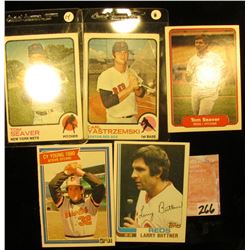 1982 Topps #159 Larry Bittner, 1981 Donruss # 591 Steven Michael Stone, 1982 Fleer # 82 Tom Seaver, 