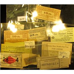 (3) Tickets with stubs  Prof. Roche Hypnotist Admit One , 'Doc' says he appeared in Tipton, Iowa in 