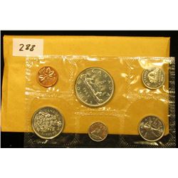 1965 Canada six-piece Mint Set with .800 Fine Silver Voyageur Dollar in original envelope as issue.