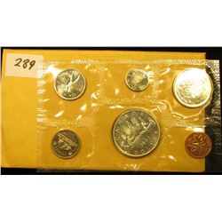 1965 Canada six-piece Mint Set with .800 Fine Silver Voyageur Dollar in original envelope as issue.