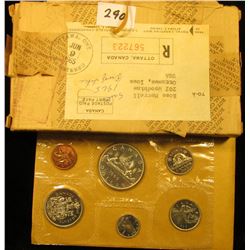 1965 Canada six-piece Mint Set with .800 Fine Silver Voyageur Dollar in original envelope as issue w