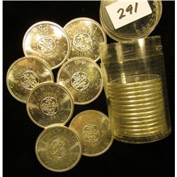 Original BU Roll of 1864-1964 Charlettetown Quebec Canada .800 Fine Silver Commemorative Dollars in 