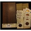 Image 1 : 3 1/4" x 6 1/4" Stock Box double row box full of 1 1/2" carded Lincoln Cents dating 1954-1958, many 