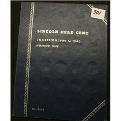 1909 VDB-40 Partial Set of Lincoln Cents in a Whitman folder. The 1909 P VDB grades EF.