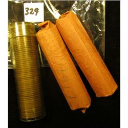1917 P, 28 P, & 55 S Solid Date Rolls of U.S. Wheat Cents. Circulated.