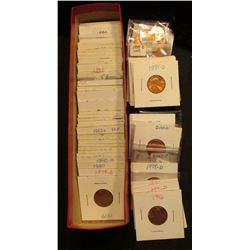 9  x 2  x 2  Red Stock box 3/4 full of carded Lincoln Cents 1979 & up, most of which are BU and need