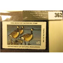 1995 Iowa Migratory Waterfowl Stamp, #IA25, not signed, XF, NH, perfs on four sides.