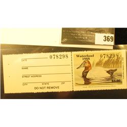 1988 Missouri Migratory Waterfowl Stamp, M10a, unsigned, VF, NH. Canvasback Duck.