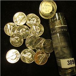 1965 Canada 'Beaver' Original Brilliant Uncirculated Roll of Nickels in a plastic tube. (40 pcs.).