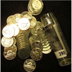 1966 Canada 'Beaver' Original Brilliant Uncirculated Roll of Nickels in a plastic tube. (40 pcs.).