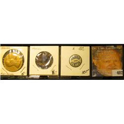 High Relief Bronze U.S. Mint Hoover Presidential Medal, Pocket tab, &  Hoover and Curtis  Pin-back. 