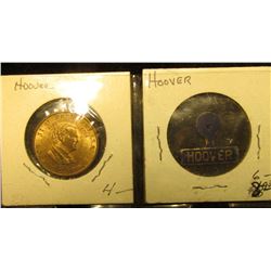 Hoover Presidential Medal, Pocket tab, &  Hoover and Curtis  Pin-back. 'Doc' valued this group at $2
