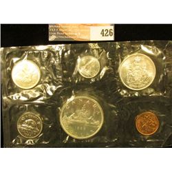 1966 Canada six-piece Mint Set with .800 Fine Silver Voyageur Dollar in original cellophane as issue