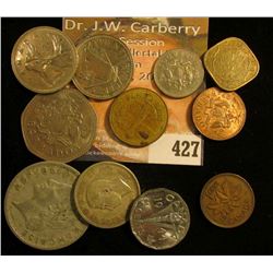 Group of (11) Various Foreign Coins including a 1943 World War II Canada Silver Quarter and a 1944 W