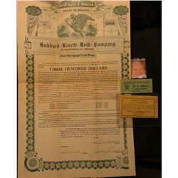 "United States of America State of Indiana $300 Hubbard-Kivett-Reid Company of Martinsville, Indiana
