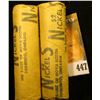 Image 1 : Pair of 1964 Gem BU Solid Date Rolls of "Beaver" Canadian Nickels. (80 pcs.)