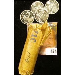 1968 "Caribou" Gem BU Roll of Original Canada .500 fine Silver Quarters in paper wrapper. (40 pcs.).