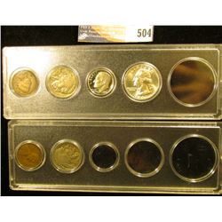 Pair of Snap-tie cases containing 1906 Indian Cent, 1928 S Lincoln Cent, 1928 S & 37 P Buffalo Nicke
