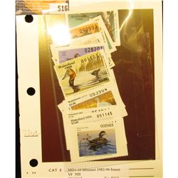 Complete Set of Missouri Waterfowl Stamps 1982-1996 Issues, MO4-18, unsigned Mint Condition as sold 
