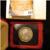 Image 2 : 1871-1971 British Columbia encased .500 Fine Silver Dollar in original box of issue. Prooflike.