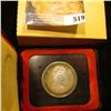 Image 2 : 1871-1971 British Columbia encased .500 Fine Silver Dollar in original box of issue. Prooflike.