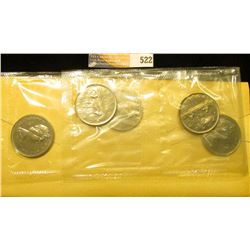 Group of (5) Gem BU 1968 "Voyageur" Dollar Coins in original Royal Canadian Mint cellophane and hold