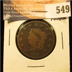 1831 U.S. Large Cent, G+. Rotated Reverse.