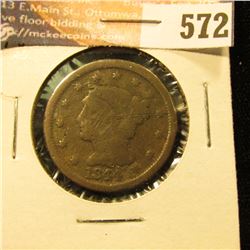1844 U.S. Large Cent, AG.