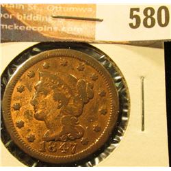 1847 U.S. Large Cent, Fine.