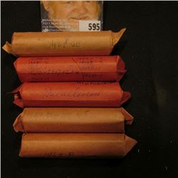 (5) Rolls of Lincoln Cents, most of which are early Memorial Cents, some in high grade.