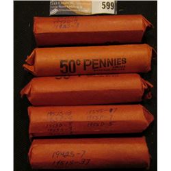 (250) U.S. Lincoln Cents in paper wrappers, most appear to be Wheat Cents.