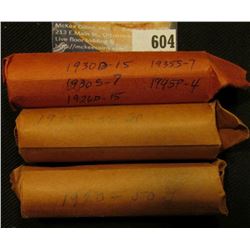 (50) 1915 P, (50) 1920P, (15) 26P, (15) 30D, (7) 30S, (2) 35D, (7) 35S, & (4) 45P Lincoln Cents in p