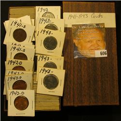 3.25  x 6.5  1 1/2  x 1 1/2  Double Row Stock Box full of Lincoln Cents dating 1941-43. Some nicer g