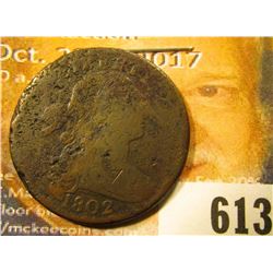 1802 U.S. Large Cent, VG, corroded.