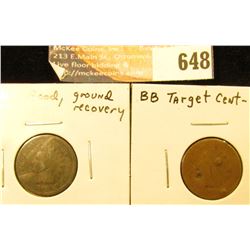 1866 Ground Recovery and 1871, AG with Several Dents, Indian Head Cents.