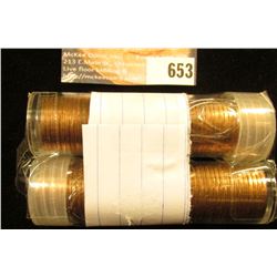 (2) 1960 P Large Date BU Lincoln Cent Rolls.