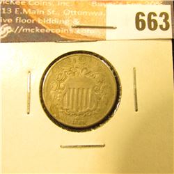 1869 U.S. Shield Nickel, VF.