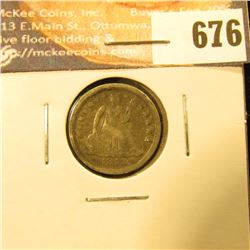 1853 Arrows Liberty Seated Dime, VF.