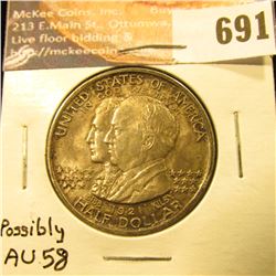 1921 Alabama Commemorative Half Dollar, AU-58 Original Toning.