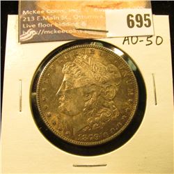 1879 S Second Reverse Morgan Dollar, AU-50 Original Toning.