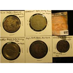 Japanese Silver One Yen (Dollar) Heavy Chop Marked, Theodor Bollenhagen Corp., New York Medal, (2) C