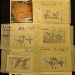 (5) different 1970s era Iowa Migratory Waterfowl Stamps, all signed and used.