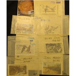 (7) different 1970s & 80s Iowa Migratory Waterfowl & Habitat Stamps. All signed and used.