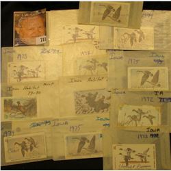 (12) 1970s & 80s Iowa Migratory Waterfowl & Habitat Stamps. All signed and used.