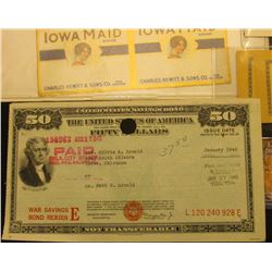 Unissued 1880 era State of Iowa Physician's Certificate of Death State Board of Health; (5) small Wh