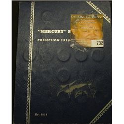 1916-36 partial set of Mercury Dimes in a blue Whitman folder. (34 pcs.).