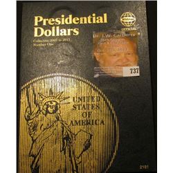 Whitman U.S. Presidential Dollar Book with (6) Dollar coins present.