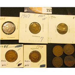 1900-08 (all inclusive) Set of U.S. Indian Head Cents. (9 pcs.).